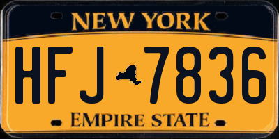 NY license plate HFJ7836