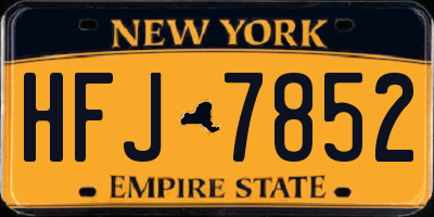 NY license plate HFJ7852