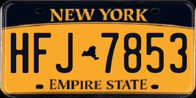 NY license plate HFJ7853