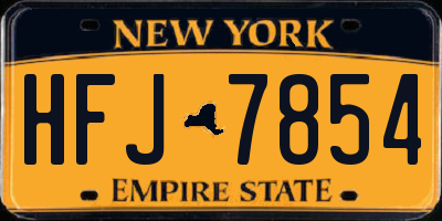 NY license plate HFJ7854