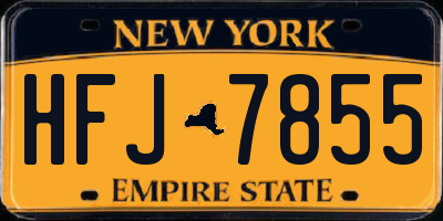 NY license plate HFJ7855