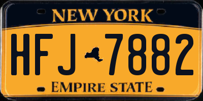 NY license plate HFJ7882