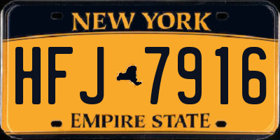NY license plate HFJ7916