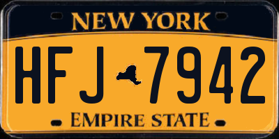 NY license plate HFJ7942