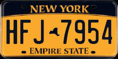 NY license plate HFJ7954