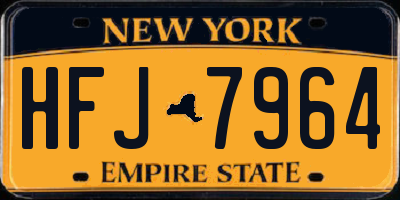 NY license plate HFJ7964