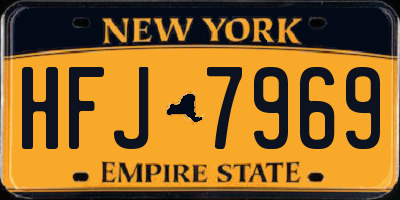 NY license plate HFJ7969