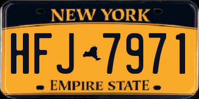 NY license plate HFJ7971