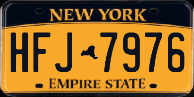 NY license plate HFJ7976