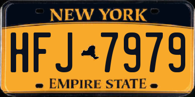 NY license plate HFJ7979