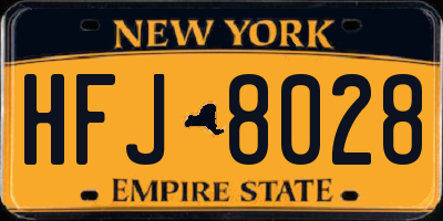 NY license plate HFJ8028