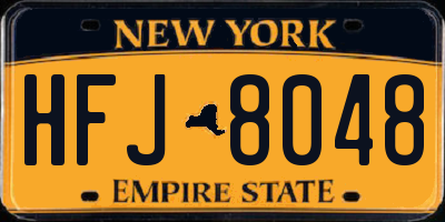NY license plate HFJ8048