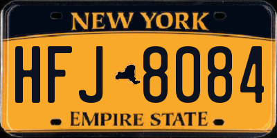 NY license plate HFJ8084