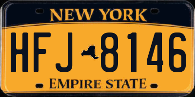 NY license plate HFJ8146