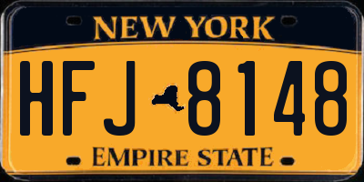 NY license plate HFJ8148