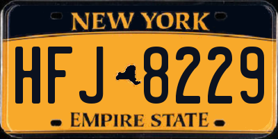 NY license plate HFJ8229