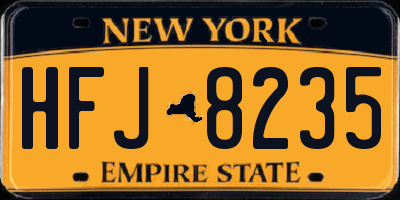 NY license plate HFJ8235