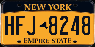 NY license plate HFJ8248