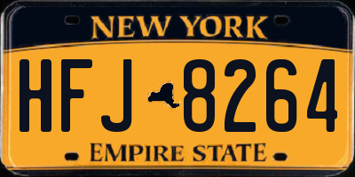NY license plate HFJ8264