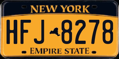 NY license plate HFJ8278