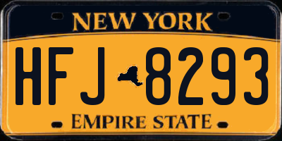 NY license plate HFJ8293