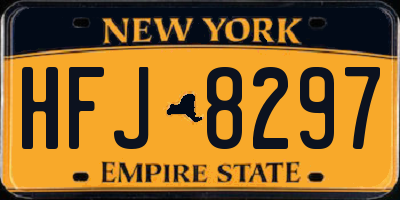 NY license plate HFJ8297