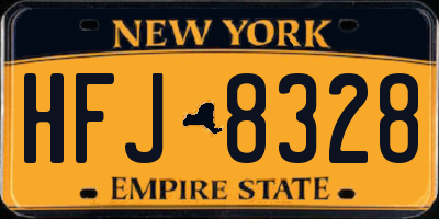 NY license plate HFJ8328