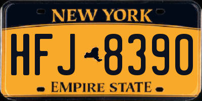 NY license plate HFJ8390