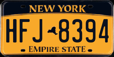 NY license plate HFJ8394