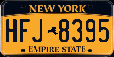 NY license plate HFJ8395