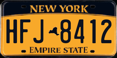NY license plate HFJ8412