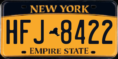 NY license plate HFJ8422