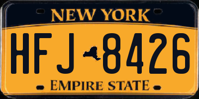 NY license plate HFJ8426