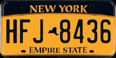 NY license plate HFJ8436