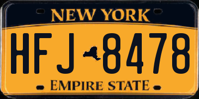 NY license plate HFJ8478
