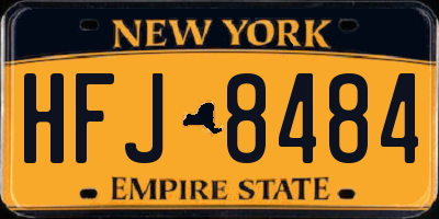 NY license plate HFJ8484