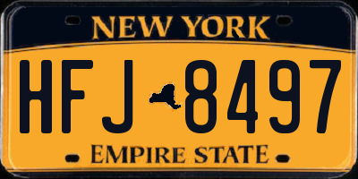 NY license plate HFJ8497