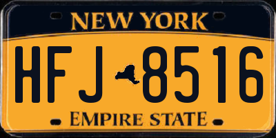 NY license plate HFJ8516