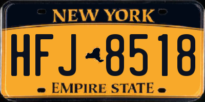 NY license plate HFJ8518
