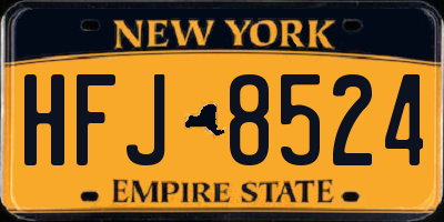NY license plate HFJ8524