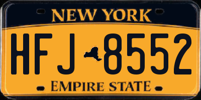 NY license plate HFJ8552