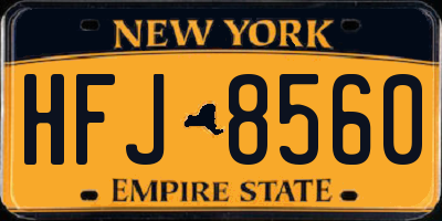 NY license plate HFJ8560