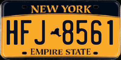 NY license plate HFJ8561