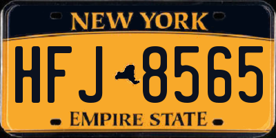 NY license plate HFJ8565