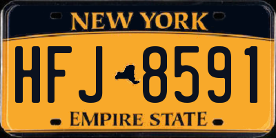 NY license plate HFJ8591