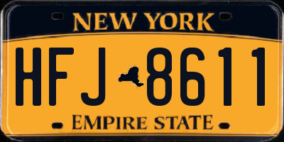 NY license plate HFJ8611