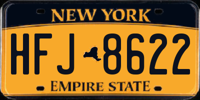 NY license plate HFJ8622