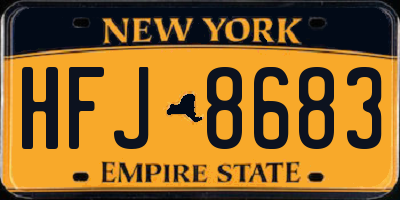 NY license plate HFJ8683