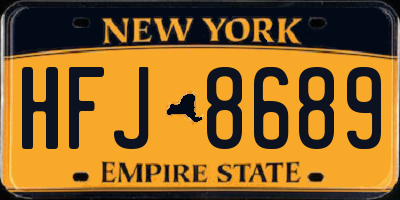 NY license plate HFJ8689