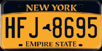 NY license plate HFJ8695